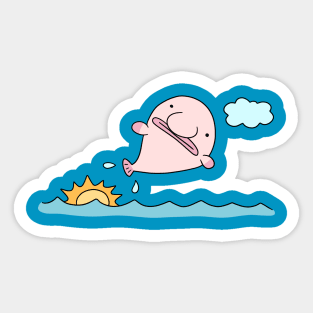 Blobfish Jump Sticker